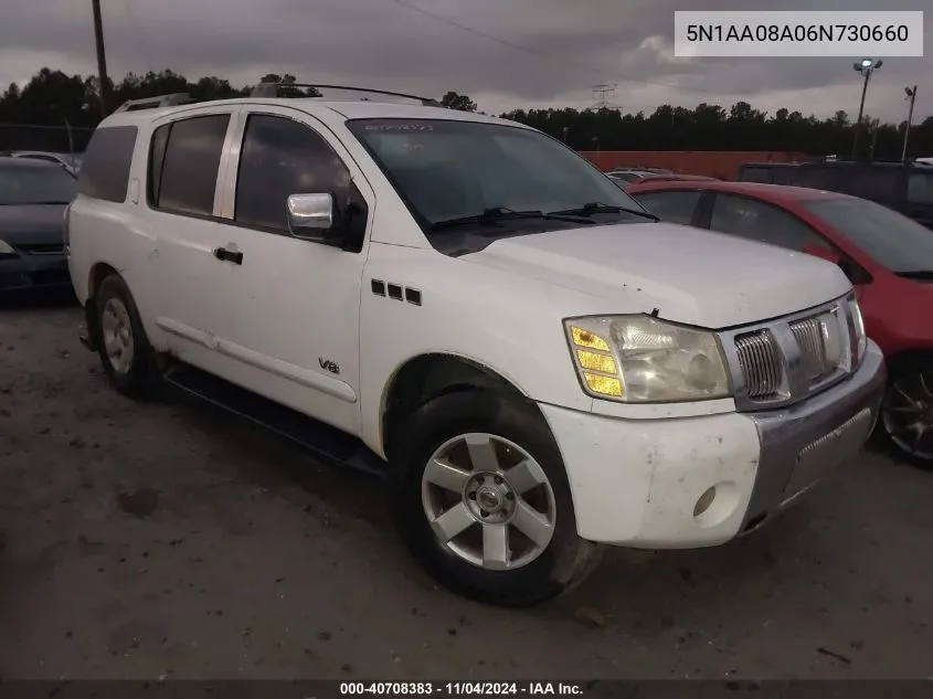 2006 Nissan Armada Le VIN: 5N1AA08A06N730660 Lot: 40708383