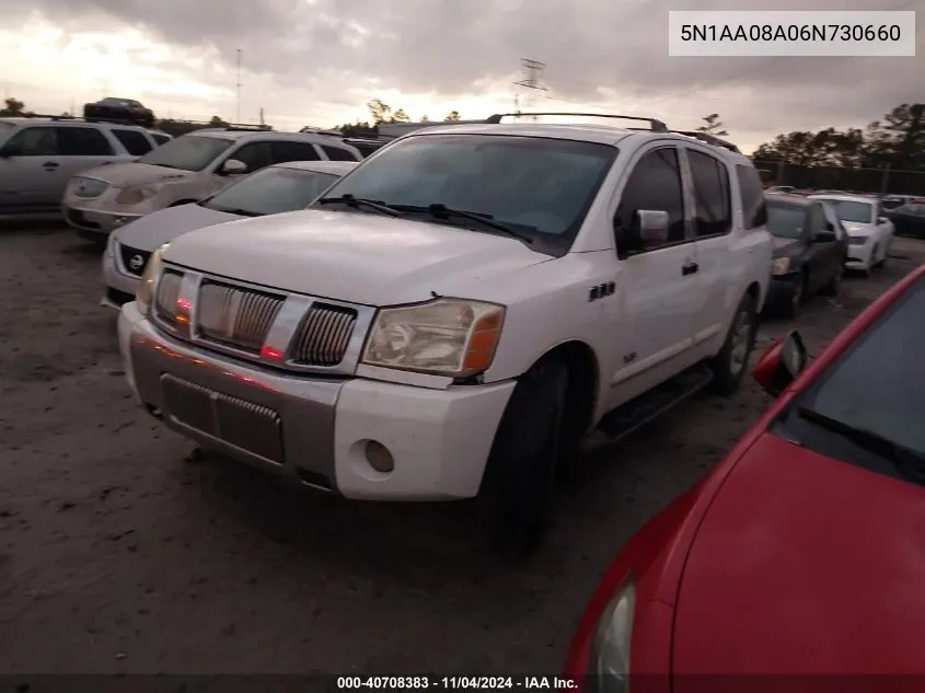 2006 Nissan Armada Le VIN: 5N1AA08A06N730660 Lot: 40708383