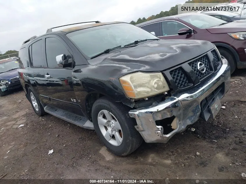 2006 Nissan Armada Se VIN: 5N1AA08A16N737617 Lot: 40734164