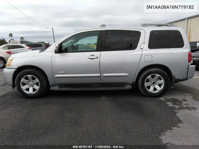 2006 Nissan Armada VIN: 5N1AA08A16N719182 Lot: 40791187