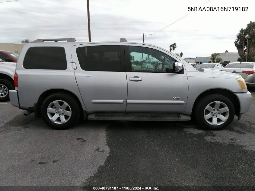 2006 Nissan Armada VIN: 5N1AA08A16N719182 Lot: 40791187