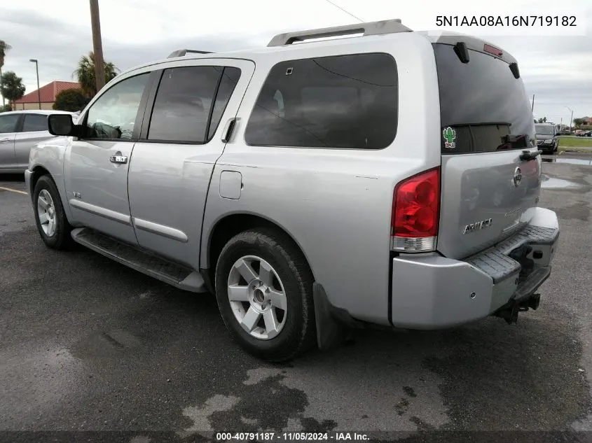 2006 Nissan Armada VIN: 5N1AA08A16N719182 Lot: 40791187