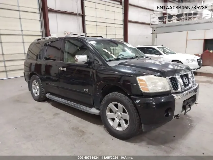 2006 Nissan Armada Le VIN: 5N1AA08B46N735238 Lot: 40791624