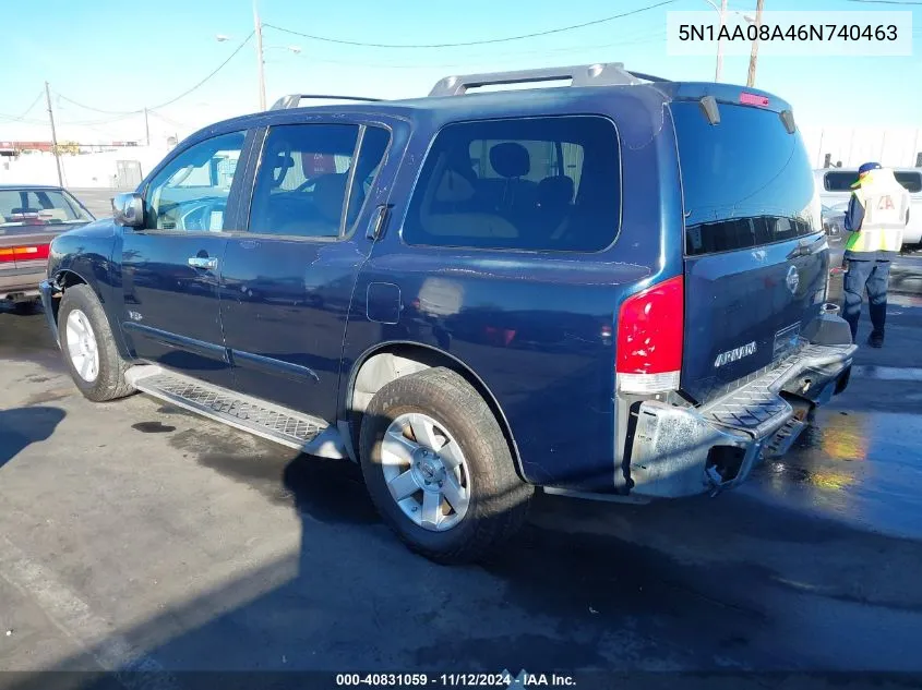 5N1AA08A46N740463 2006 Nissan Armada Se