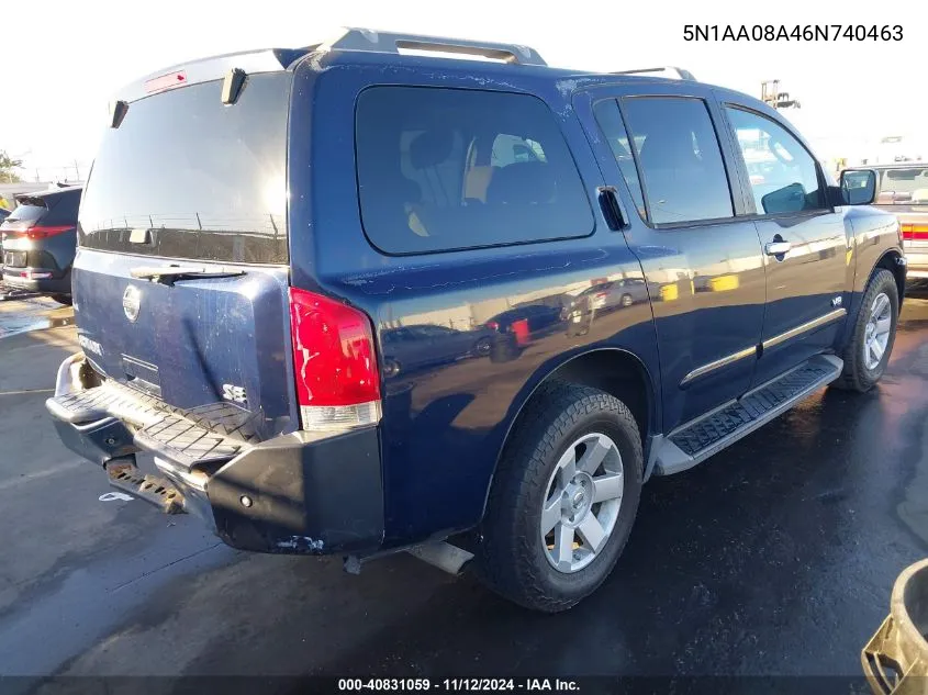 5N1AA08A46N740463 2006 Nissan Armada Se