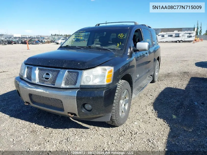 2007 Nissan Armada Se/Le VIN: 5N1AA08C77N715009 Lot: 12089873