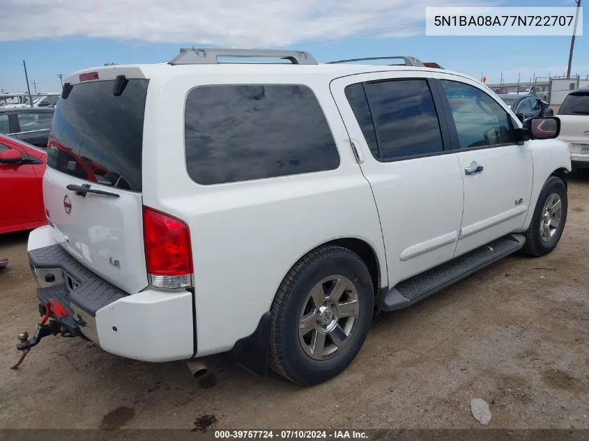 5N1BA08A77N722707 2007 Nissan Armada Le