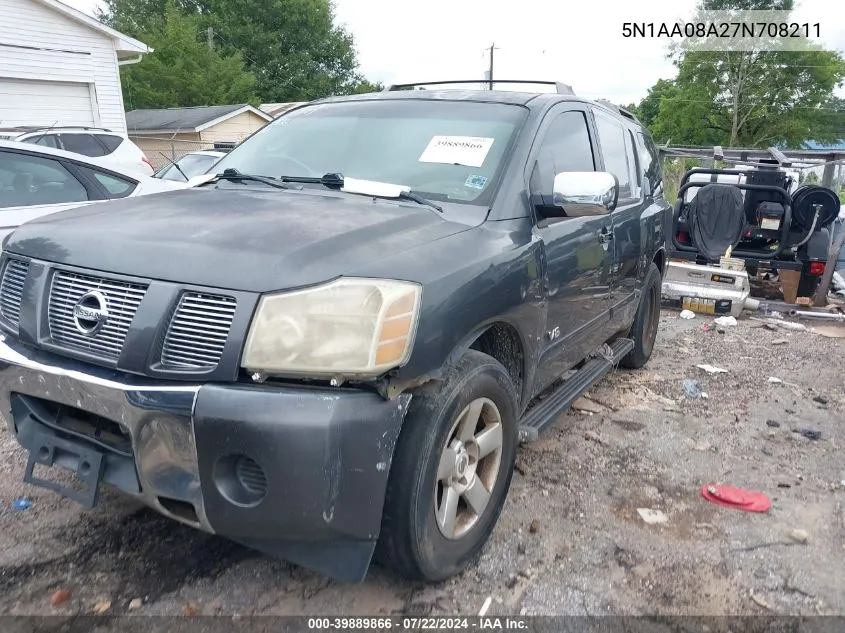 2007 Nissan Armada Se VIN: 5N1AA08A27N708211 Lot: 39889866