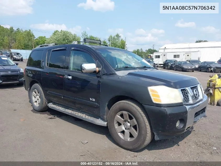 2007 Nissan Armada Le VIN: 5N1AA08C57N706342 Lot: 40123152