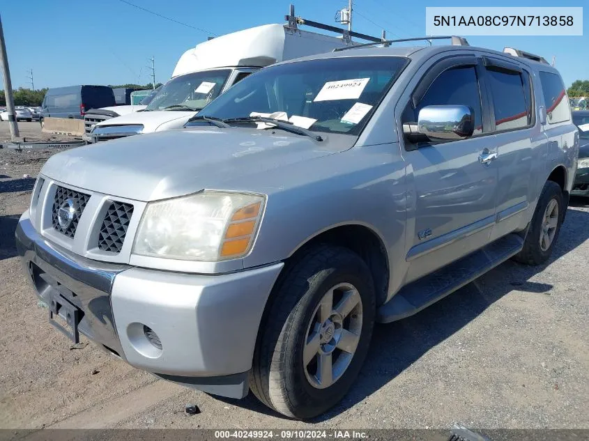 2007 Nissan Armada Se/Le VIN: 5N1AA08C97N713858 Lot: 40249924