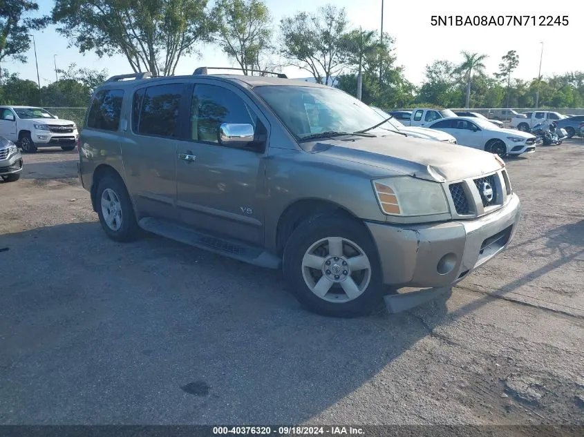 2007 Nissan Armada Se/Le VIN: 5N1BA08A07N712245 Lot: 40376320