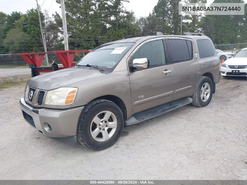 2007 Nissan Armada Se/Le VIN: 5N1BA08A37N724440 Lot: 40428580