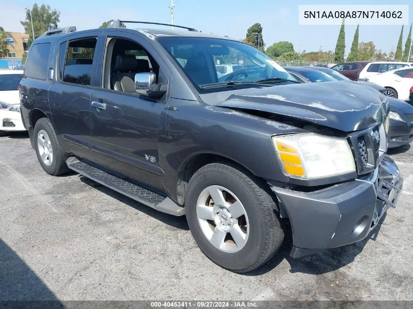 2007 Nissan Armada Se VIN: 5N1AA08A87N714062 Lot: 40453411