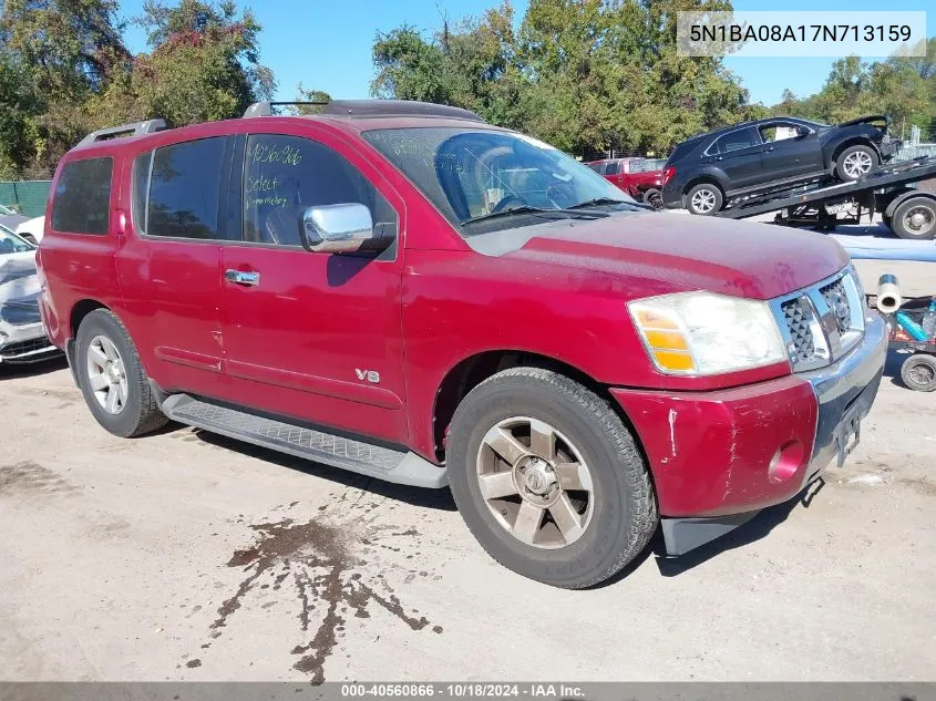 2007 Nissan Armada Le VIN: 5N1BA08A17N713159 Lot: 40560866