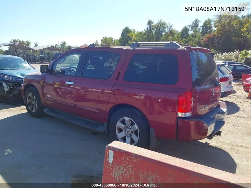 2007 Nissan Armada Le VIN: 5N1BA08A17N713159 Lot: 40560866