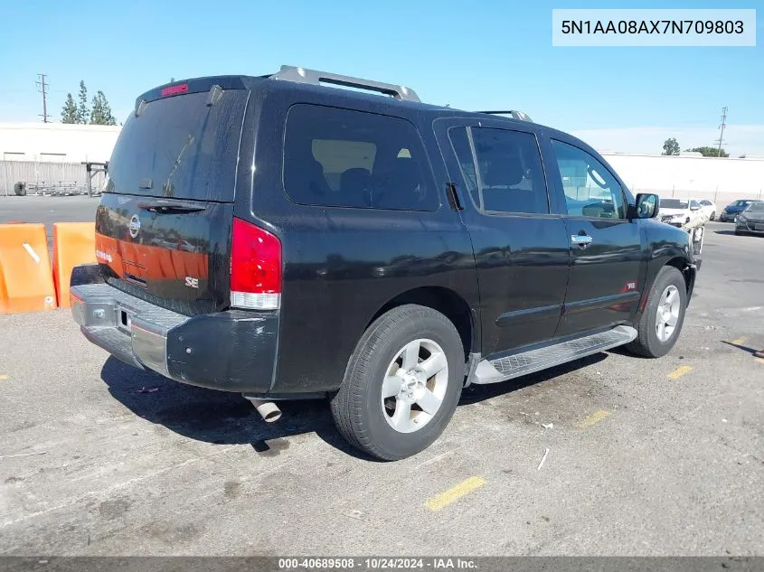 2007 Nissan Armada Se VIN: 5N1AA08AX7N709803 Lot: 40689508