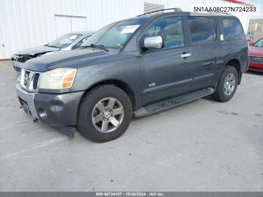 2007 Nissan Armada Le VIN: 5N1AA08C27N724233 Lot: 40734187