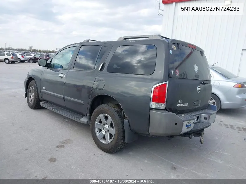 2007 Nissan Armada Le VIN: 5N1AA08C27N724233 Lot: 40734187