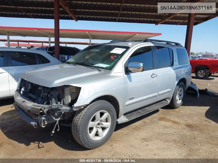 2008 Nissan Armada Se VIN: 5N1AA08D38N631165 Lot: 40301736