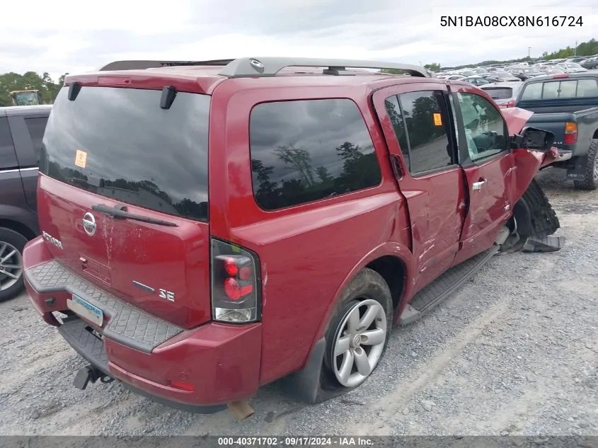 5N1BA08CX8N616724 2008 Nissan Armada Se