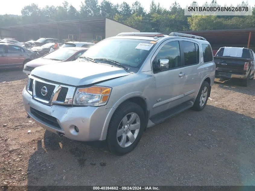 2008 Nissan Armada Le VIN: 5N1BA08D98N626878 Lot: 40394682