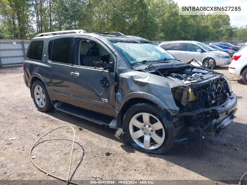 2008 Nissan Armada Le VIN: 5N1BA08CX8N627285 Lot: 40499695