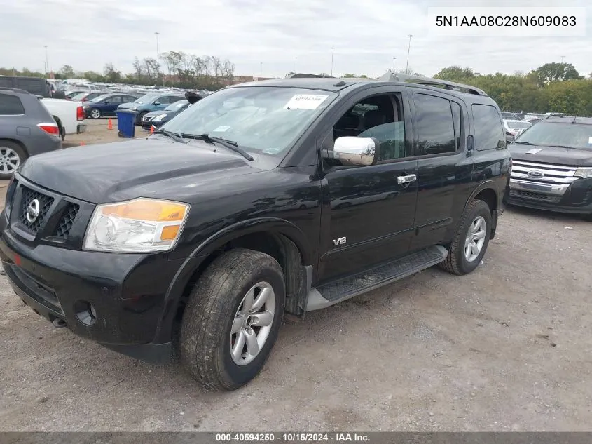 2008 Nissan Armada Se VIN: 5N1AA08C28N609083 Lot: 40594250