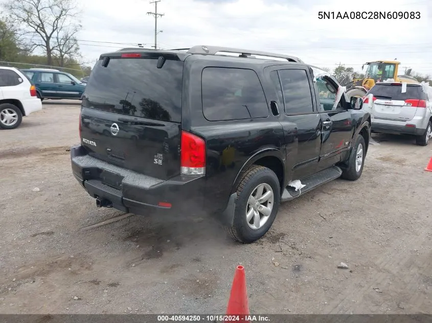 2008 Nissan Armada Se VIN: 5N1AA08C28N609083 Lot: 40594250