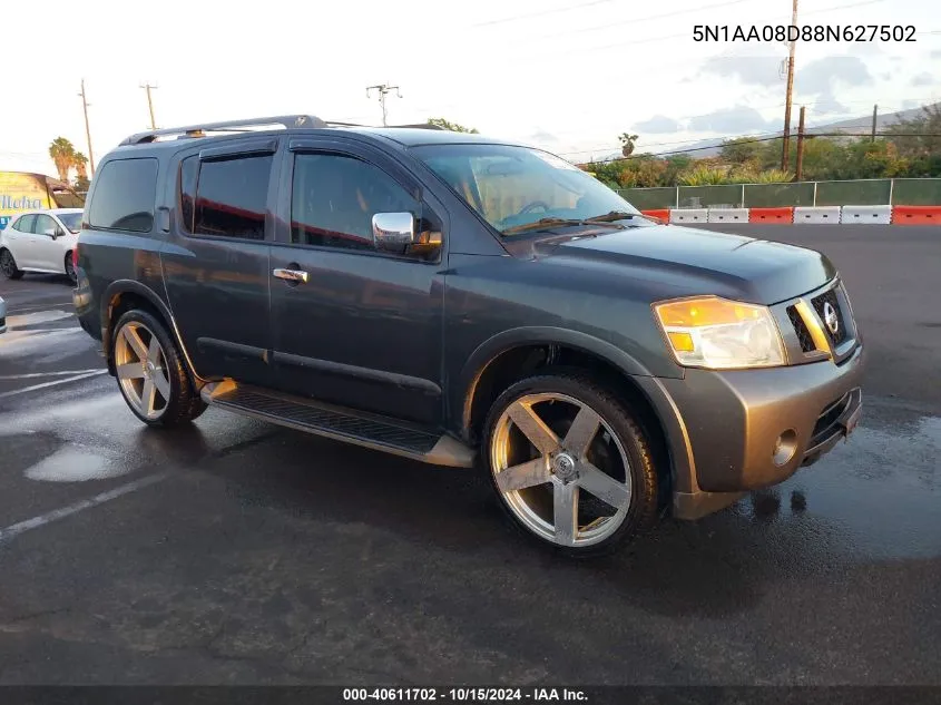 2008 Nissan Armada Se VIN: 5N1AA08D88N627502 Lot: 40611702