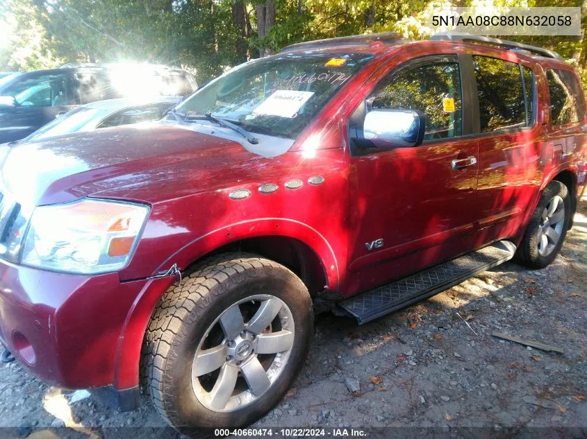 2008 Nissan Armada Le VIN: 5N1AA08C88N632058 Lot: 40660474