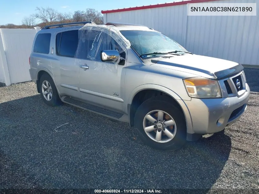 2008 Nissan Armada Se VIN: 5N1AA08C38N621890 Lot: 40665924