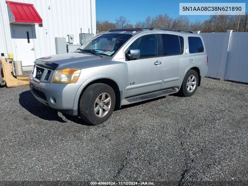 2008 Nissan Armada Se VIN: 5N1AA08C38N621890 Lot: 40665924