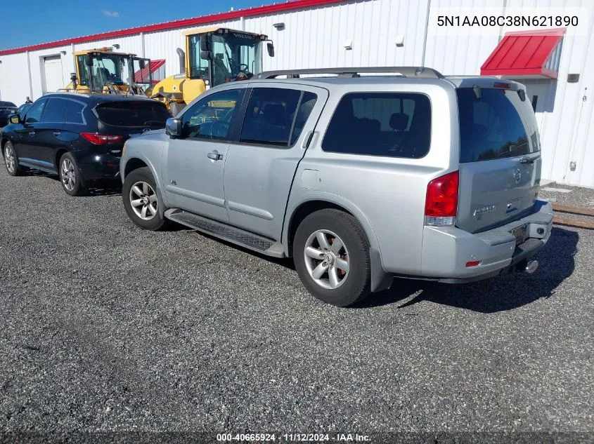 2008 Nissan Armada Se VIN: 5N1AA08C38N621890 Lot: 40665924