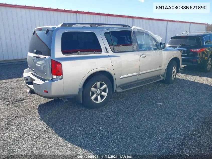 2008 Nissan Armada Se VIN: 5N1AA08C38N621890 Lot: 40665924