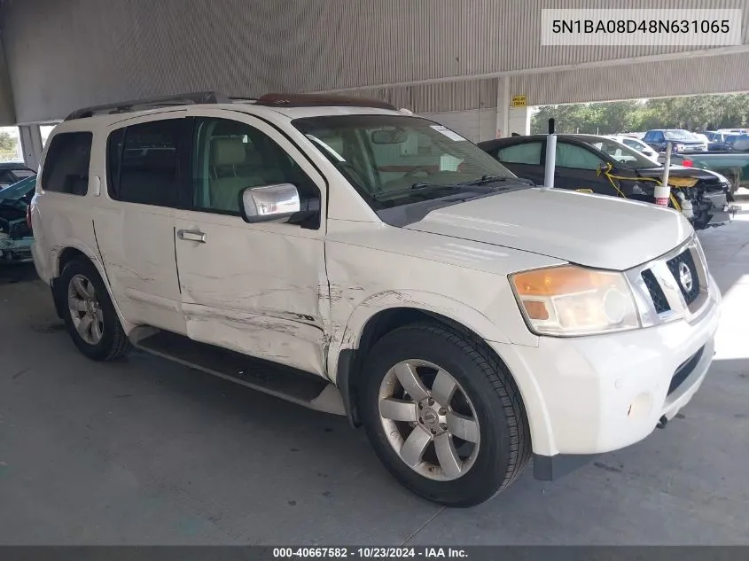 2008 Nissan Armada Le VIN: 5N1BA08D48N631065 Lot: 40667582