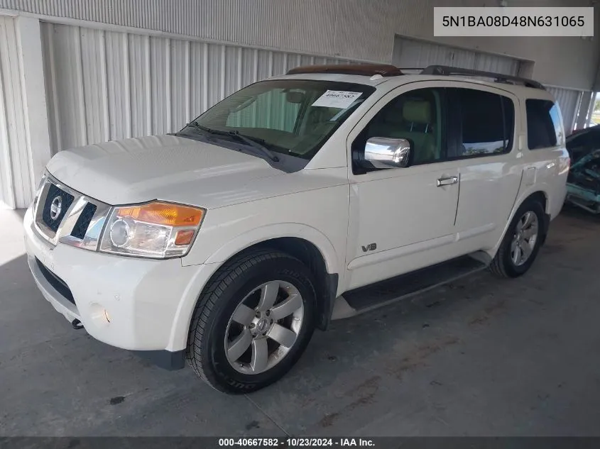 2008 Nissan Armada Le VIN: 5N1BA08D48N631065 Lot: 40667582