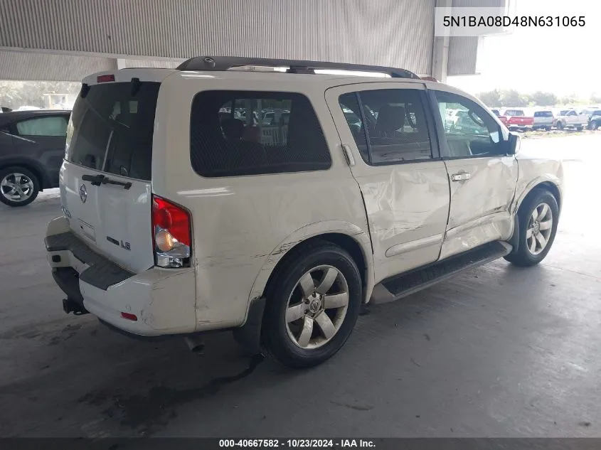 2008 Nissan Armada Le VIN: 5N1BA08D48N631065 Lot: 40667582