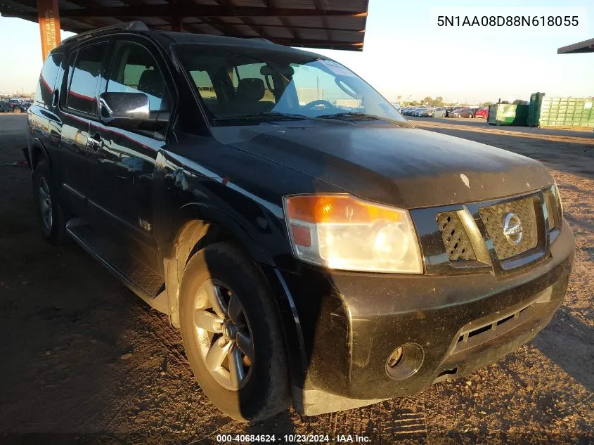 2008 Nissan Armada Se VIN: 5N1AA08D88N618055 Lot: 40684624