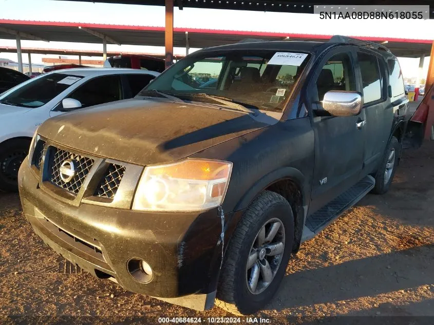 2008 Nissan Armada Se VIN: 5N1AA08D88N618055 Lot: 40684624