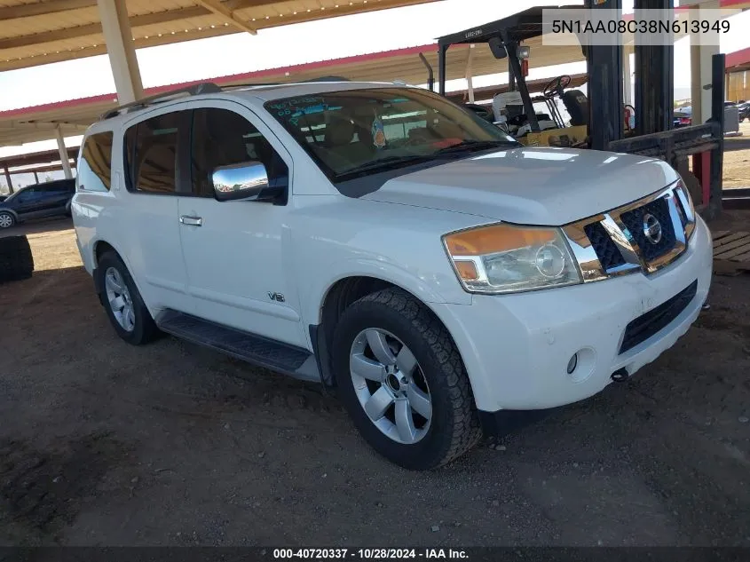 2008 Nissan Armada Le VIN: 5N1AA08C38N613949 Lot: 40720337