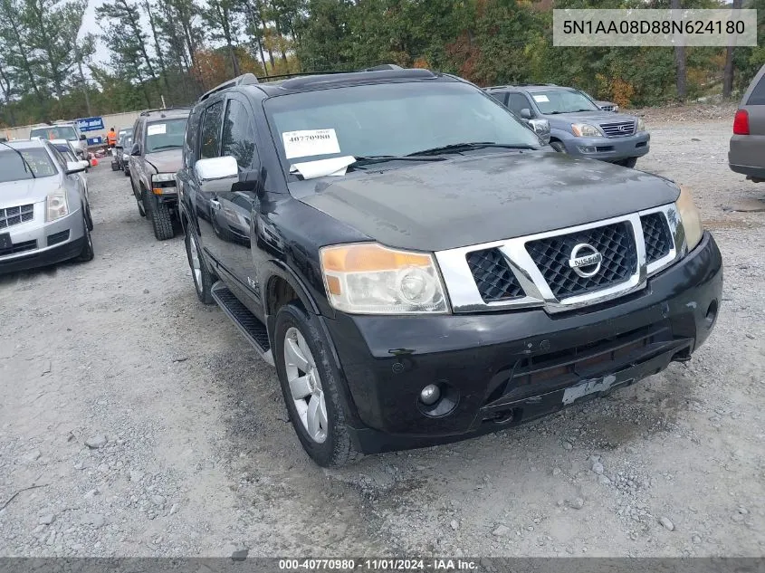 2008 Nissan Armada Le VIN: 5N1AA08D88N624180 Lot: 40770980