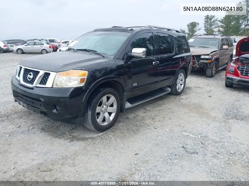 2008 Nissan Armada Le VIN: 5N1AA08D88N624180 Lot: 40770980