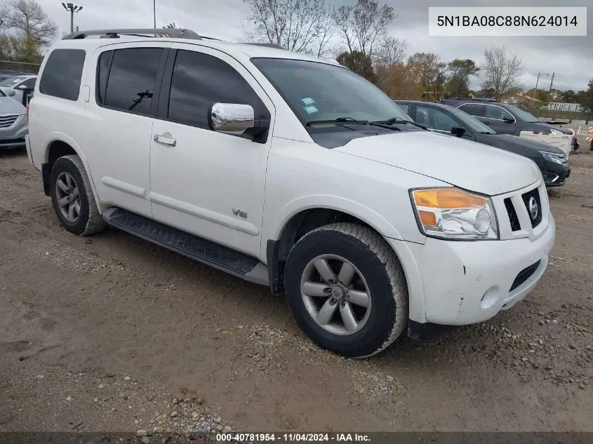 2008 Nissan Armada Se VIN: 5N1BA08C88N624014 Lot: 40781954