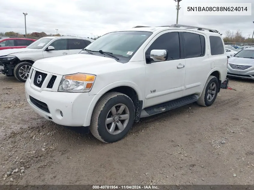 2008 Nissan Armada Se VIN: 5N1BA08C88N624014 Lot: 40781954