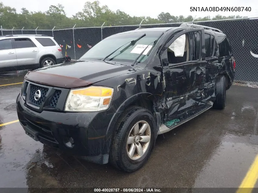 2009 Nissan Armada Se VIN: 5N1AA08D49N608740 Lot: 40028757