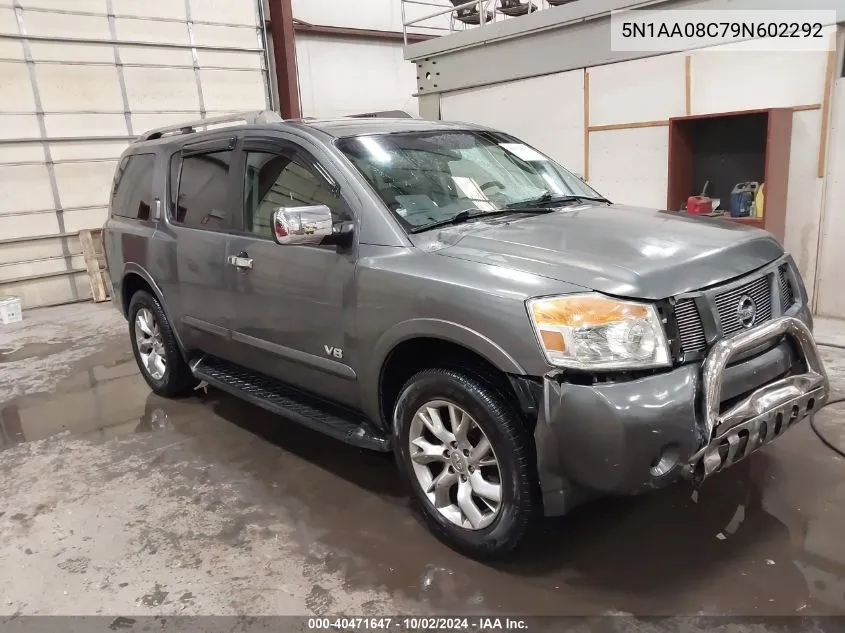 2009 Nissan Armada Se VIN: 5N1AA08C79N602292 Lot: 40471647