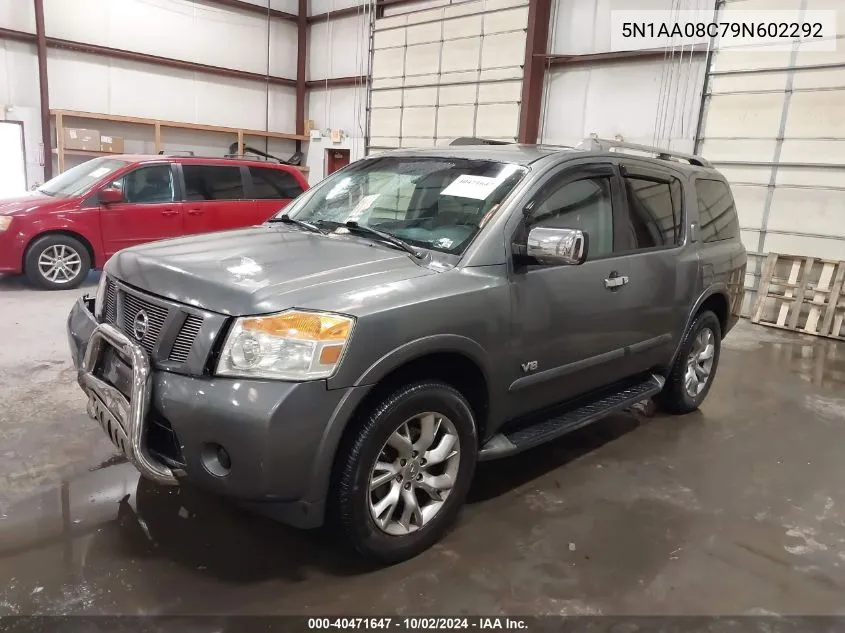 2009 Nissan Armada Se VIN: 5N1AA08C79N602292 Lot: 40471647