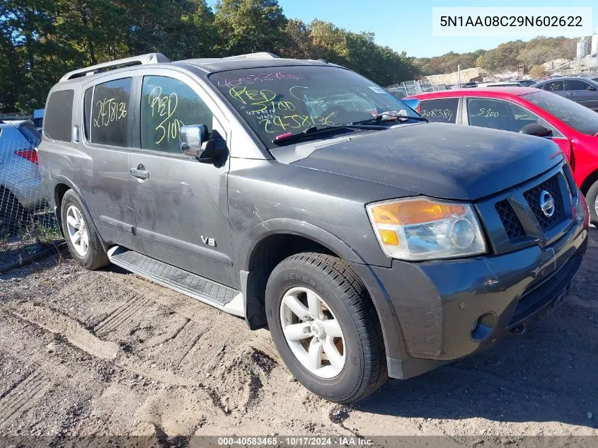 2009 Nissan Armada Se VIN: 5N1AA08C29N602622 Lot: 40583465