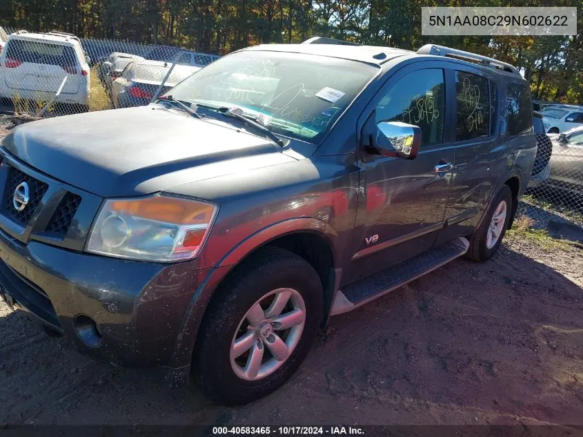 2009 Nissan Armada Se VIN: 5N1AA08C29N602622 Lot: 40583465