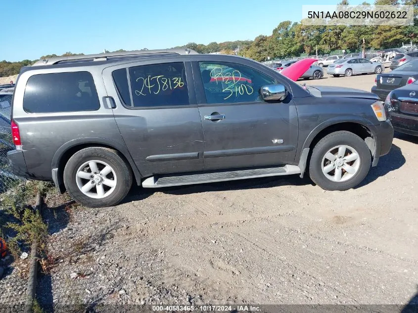 2009 Nissan Armada Se VIN: 5N1AA08C29N602622 Lot: 40583465